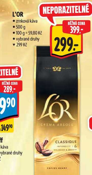 L'OR zrnková káva 500 g