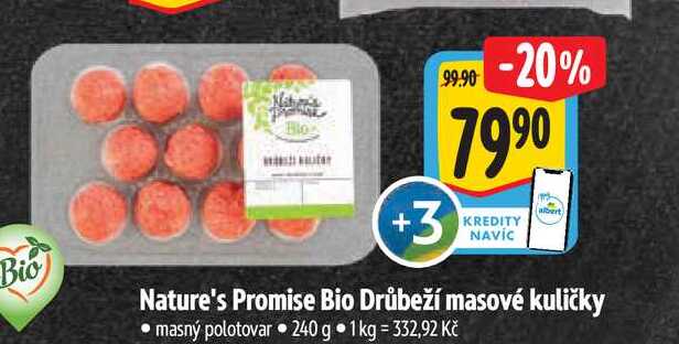   Nature's Promise Bio Drůbeží masové kuličky 240 g