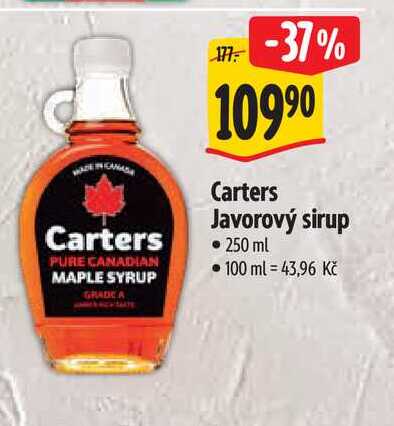  Carters Javorový sirup 250 ml  