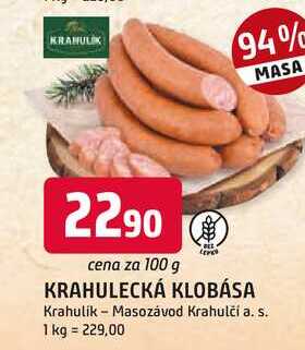 KRAHULECKÁ KLOBÁSA 100g