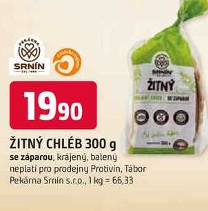 ŽITNÝ CHLÉB 300 g se záparou, krájený, balený 