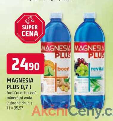 MAGNESIA PLUS 0,7L funkční ochucená minerální voda 