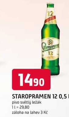 STAROPRAMEN 12 0,5l pivo světlý ležák