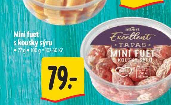 Mini fuet s kousky sýru 77 g