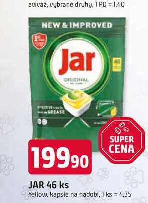 JAR 46 ks Yellow, kapsle na nádobí