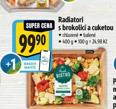 Radiatori s brokolicí a cuketou 400 g