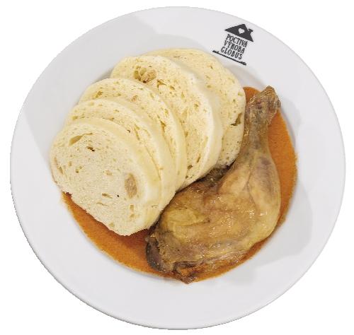 Kuřecí stehno na paprice s houskovými knedlíky