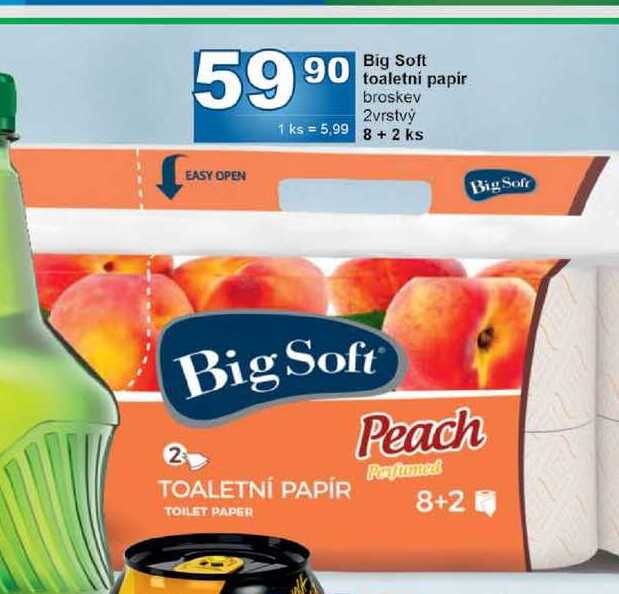 Big Soft toaletní papír broskev 2vrstvý 8ks