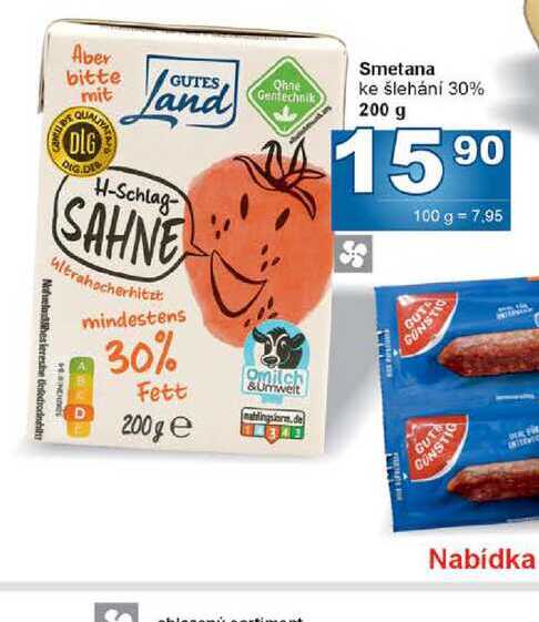 Smetana ke šlehání 30% 200 g 