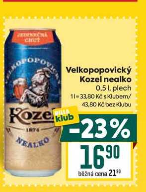Velkopopovický Kozel nealko 0,51, plech 