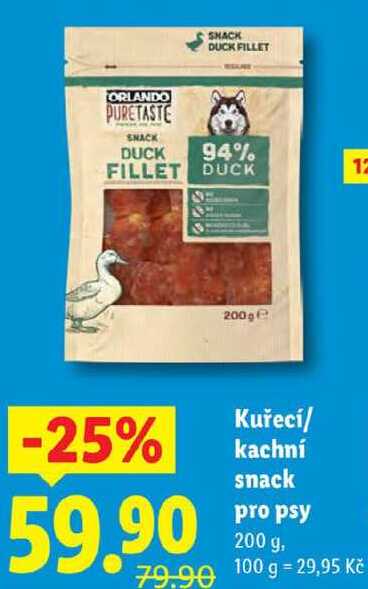 Kuřecí/kachní snack pro psy, 200 g