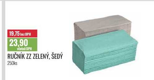 RUČNÍK ZZ ZELENÝ, ŠEDÝ 250ks 