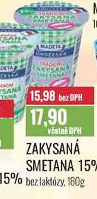 ZAKYSANÁ SMETANA 15% bez laktózy 180g 