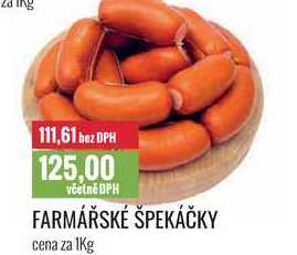 FARMÁŘSKÉ ŠPEKÁČKY cena za 1kg 