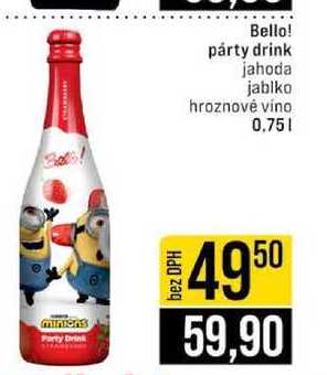Bello! párty drink jahoda jablko hroznové vino 0,75l