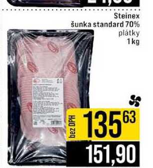 Steinex šunka standard 70% plátky 1kg 