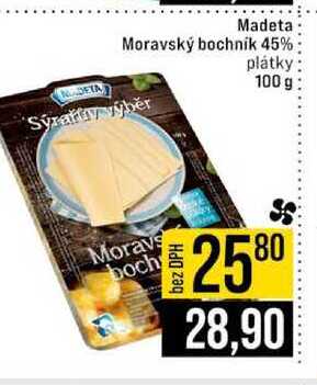 Madeta Moravský bochnik 45% plátky 100 g 
