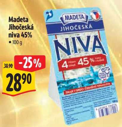 Madeta Jihočeská niva 45%, 100 g