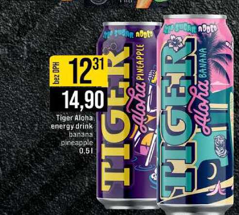 Tiger Aloha energy drink banana pineapple 0,5l