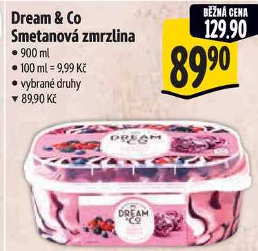 Dream & Co Smetanová zmrzlina, 900 ml