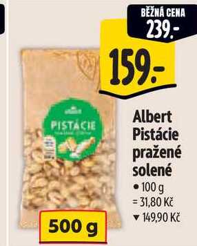 Albert Pistácie pražené solené, 500 g