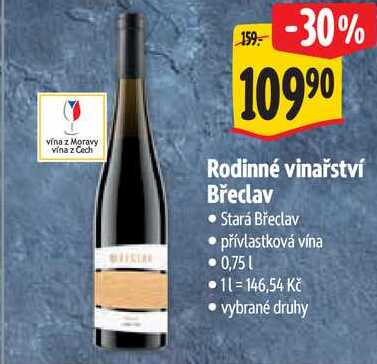 Rodinné vinařství Břeclav, 0,75 l