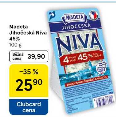 Madeta Jihočeská Niva 45%, 100 g 