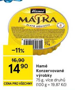Hamé Konzervované výrobky, 75 g 