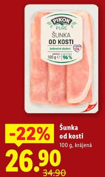 Šunka od kosti, 100 g
