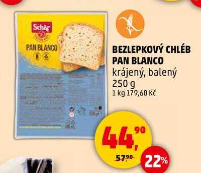 BEZLEPKOVÝ CHLÉB PAN BLANCO, 250 g 