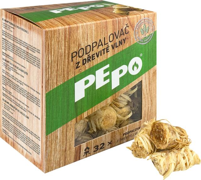 PE-PO Podpalovač z dřevité vlny 32 ks