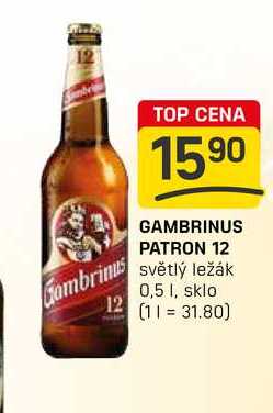 GAMBRINUS PATRON 12 světlý ležák 0,5l