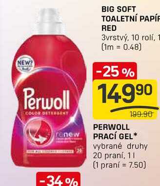 PERWOLL PRACÍ GEL vybrané druhy 20 praní