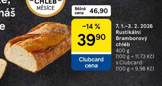 Rustikální Bramborový chléb, 400 g 