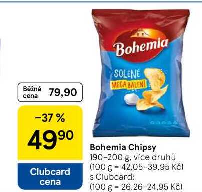 Bohemia Chipsy, 190-200 g, více druhů