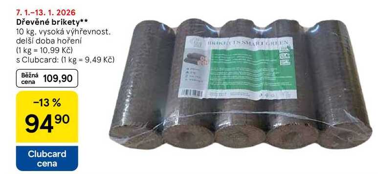 Dřevěné brikety, 10 kg. vysoká výhřevnost. delší doba hoření