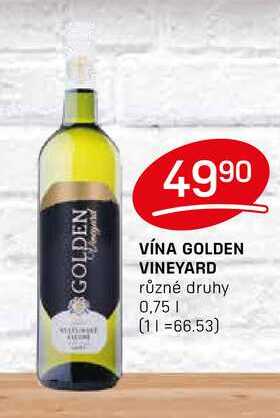 VÍNA GOLDEN VINEYARD různé druhy 0,75l