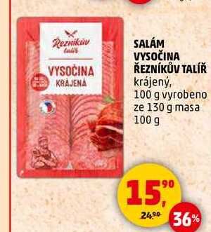 SALÁM VYSOČINA ŘEZNÍKŮV TALÍŘ, 100 g