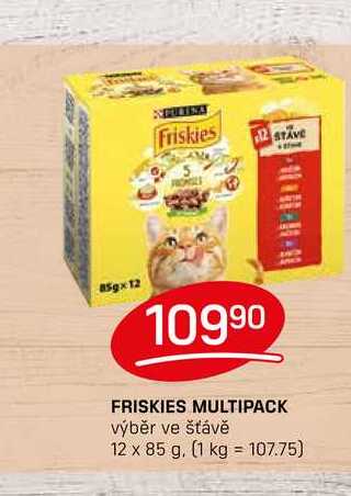 FRISKIES MULTIPACK výběr ve šťávě 12 x 85 g