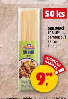 GRILOVACÍ ŠPEJLE, 50 ks