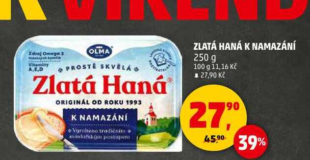 ZLATÁ HANÁ K NAMAZÁNÍ, 250 g