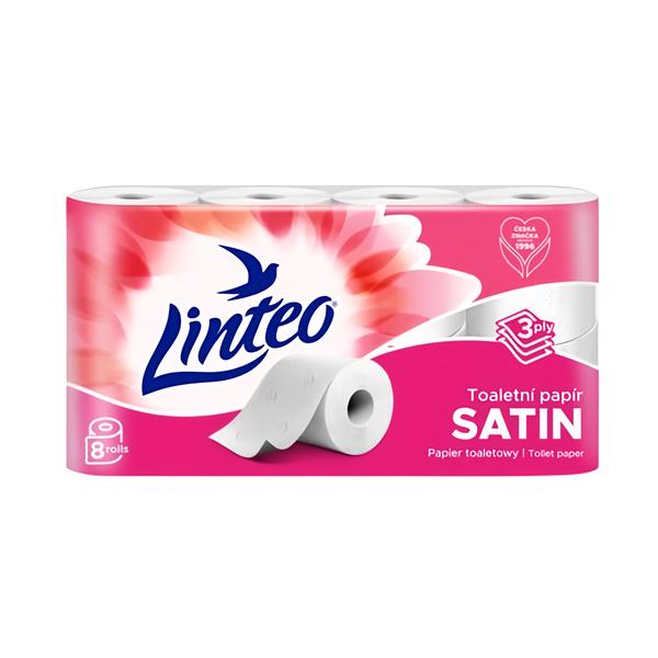 Linteo Toaletní papír SATIN 3vrstvý, 8 rolí