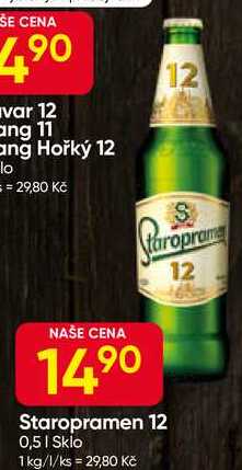 Staropramen 12° 0,5l Sklo 