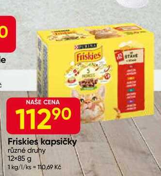 Friskies kapsičky různé druhy 12×85 g 
