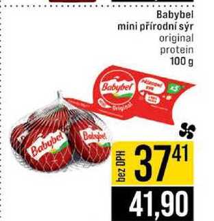Babybel mini přírodní sýr original protein 100 g 