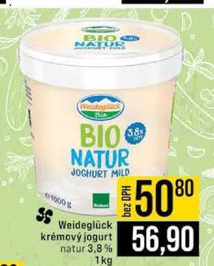 Weideglück krémový jogurt natur 3,8% 1 kg