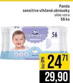 Panda sensitive vlhčené ubrousky aloe vera 56 ks
