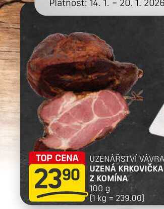 UZENÁ KRKOVIČKA Z KOMÍNA 100 g  