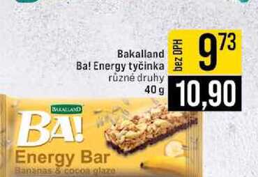 Bakalland Ba! Energy tyčinka různé druhy 40 g