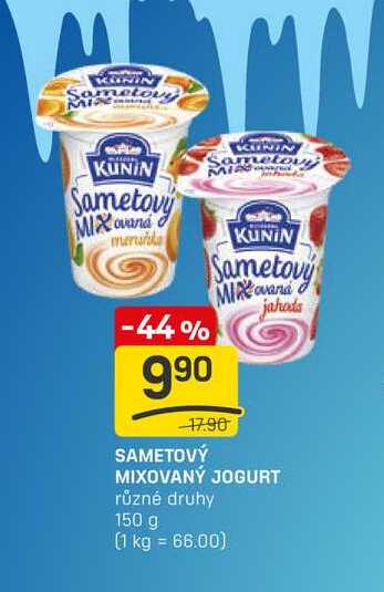 SAMETOVÝ MIXOVANÝ JOGURT různé druhy 150 g 